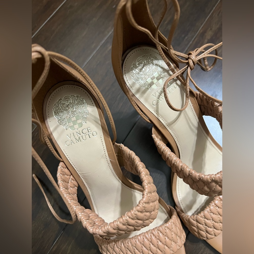 Vince Camuto Antilique Tan Strappy Heels Size 10 - Picture 5 of 11